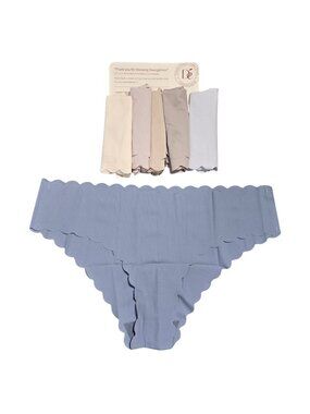 NIP | 6-Pack Seamless Scalloped No-Show Ribbed Underwear Set | XL